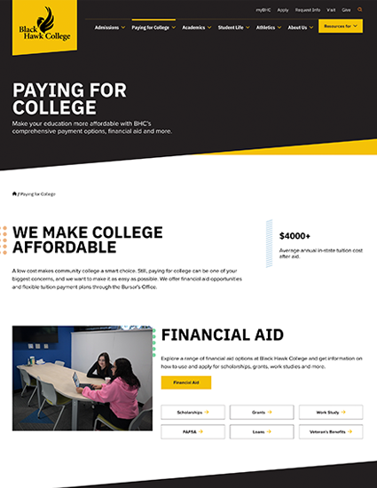 Black Hawk College website